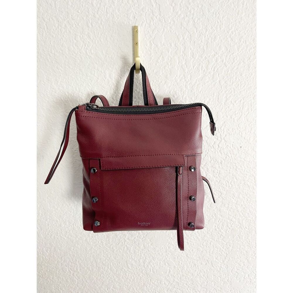 Botkier NohoâStudded Leather Backpack in a rich burgundy merlot shade. - Picture 1 of 8